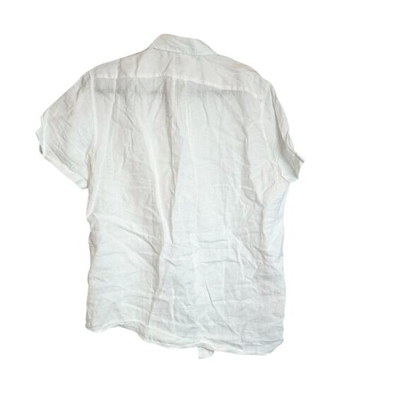 J. Crew Men's Short-Sleeve Baird McNutt Irish Linen Shirt White Size Medium NWOT - Picture 6 of 13
